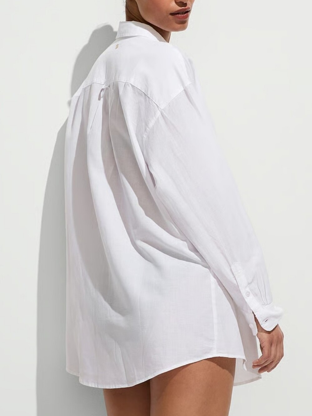 Victoria's Secret Swim Boyfriend Shirt Dress NWT Med White - Picture 2 of 8